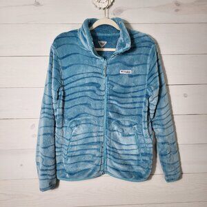 Columbia Women Blue Wave Fleece Zip Up Jacket.